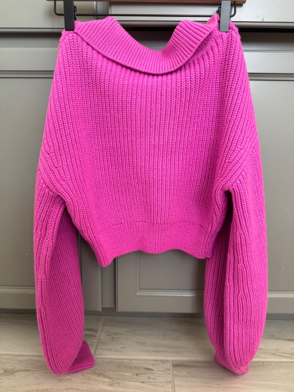 Zara fuchsia pink cropped sweater - Picture 5 of 10